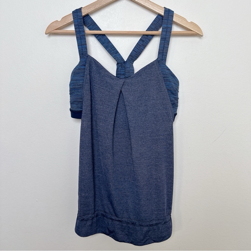 Lululemon Womens 6 Rest Less Tank Heathered Inkwell - Picture 4 of 13